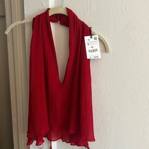 Zara red halter top